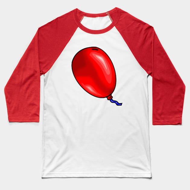 Red Balloon Baseball T-Shirt by ArtsoftheHeart